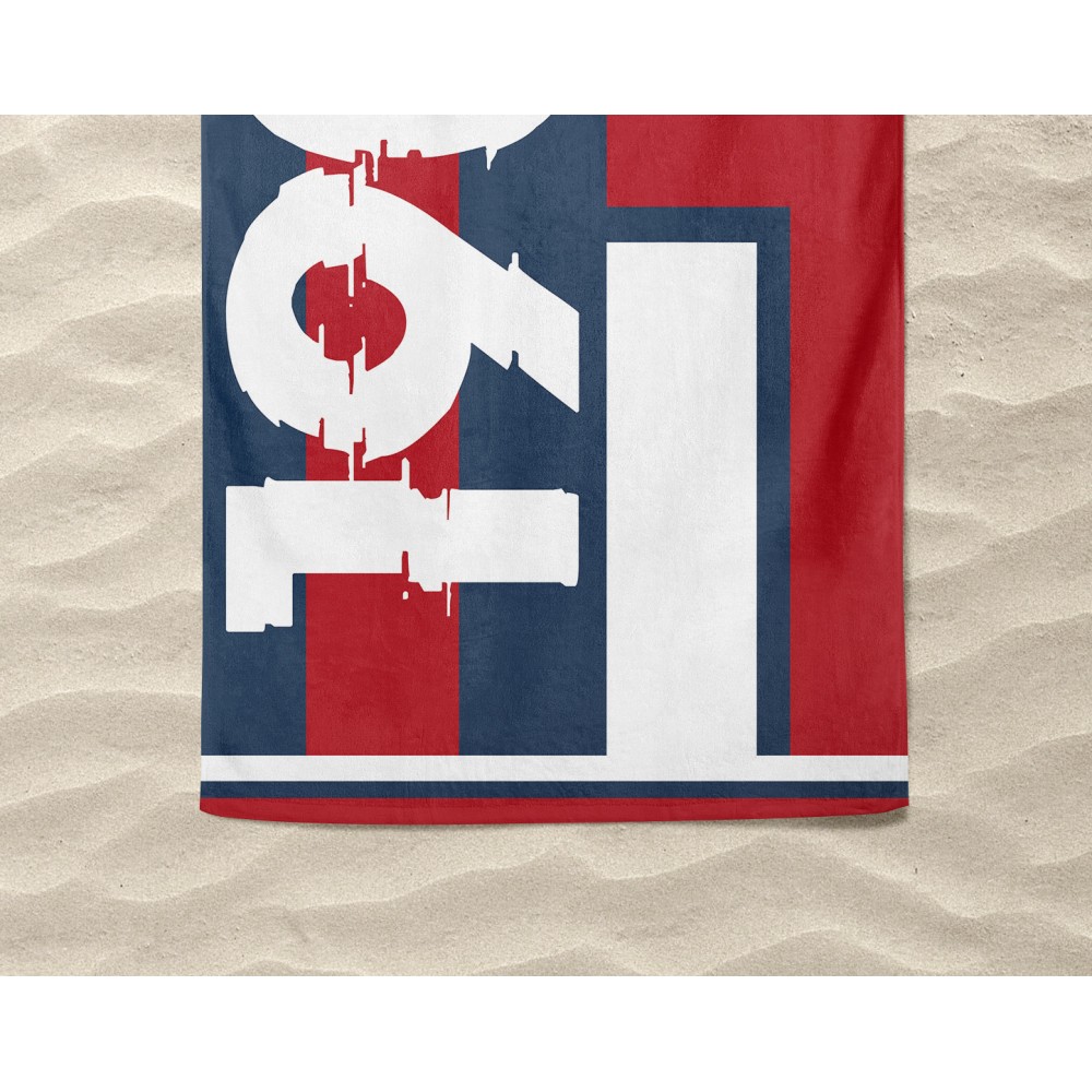 BEACH TOWEL in RED BLUE 1909 large size cm. 90 X 170