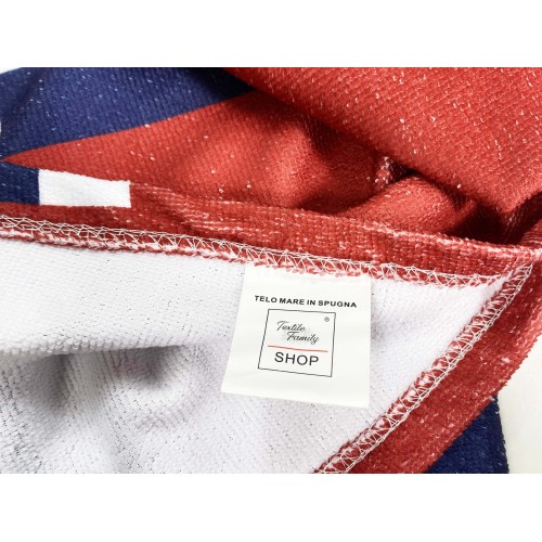 TELO MARE in spugna ROSSO BLU 1909 misura grande cm. 90 X 170