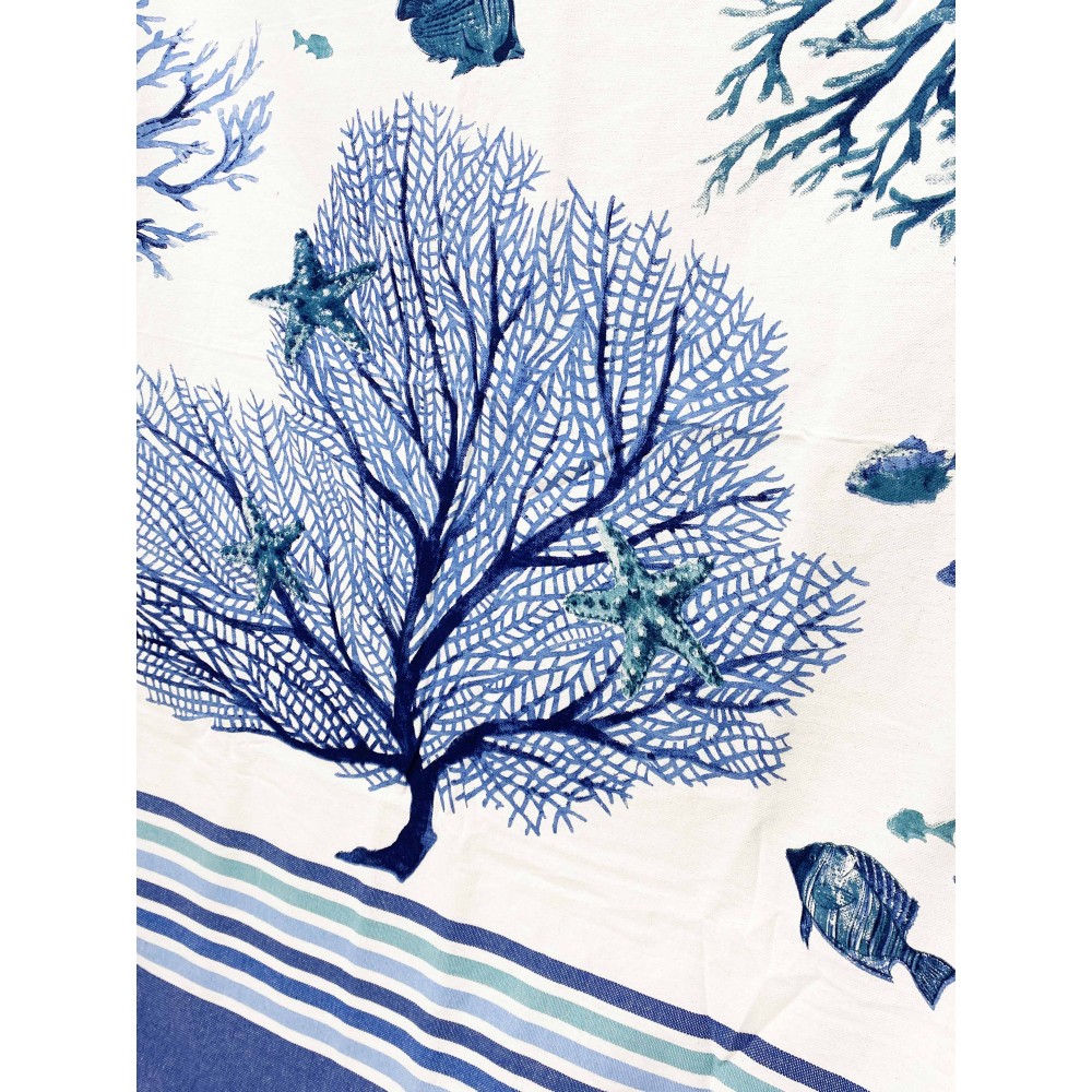 TELO MARE fouta CORALLO BLU misura GRANDE con zaino Spiaggia KEEP CALM CM.100X200