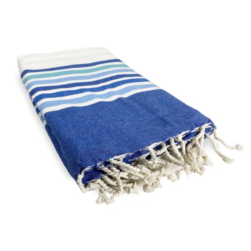 TELO MARE fouta CORALLO BLU misura GRANDE con zaino Spiaggia KEEP CALM CM.100X200