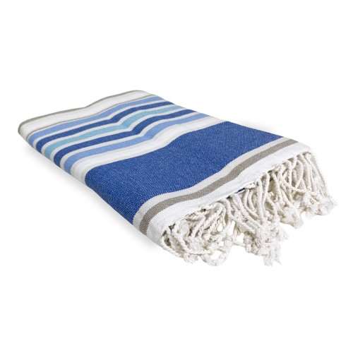 BEACH TOWEL fouta FISH blue LARGE SIZE CM.100X200 with backpack Beach KEEP CALM