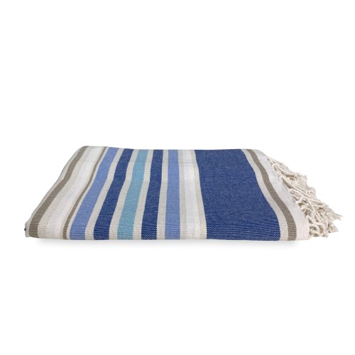TELO MARE fouta PESCI blu MISURA GRANDE CM.100X200 con zaino Spiaggia KEEP CALM