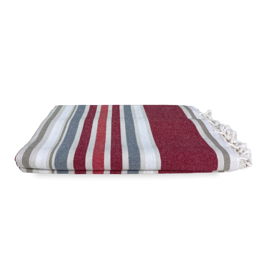 TELO MARE fouta PESCI rossi MISURA Grande CM.100X200 con zaino Spiaggia KEEP CALM