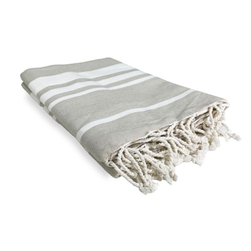 TOALLA DE PLAYA fouta CORALS Beige TAMAÑO Grande CM.100X200 con mochila de playa KEEP CALM