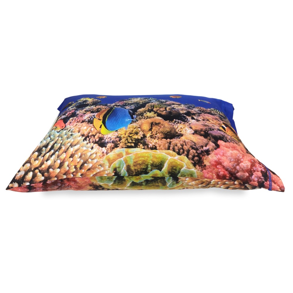 Couvre-lit complet imprimé numérique récif de corail avec sac à garder double taille