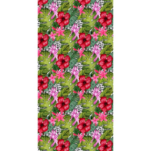 SERVIETTE DE PLAGE TEDDY TROPICAL TRANSAT En microfibre AVEC POCHES TAILLE cm. 80 x 190