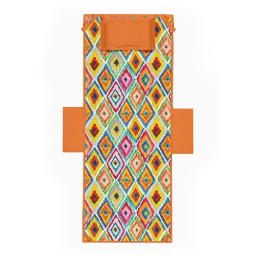 TELO Mare LETTINO TEDDY ROMBI COLORATI In microfibra CON TASCHE MISURA cm. 80 X 190