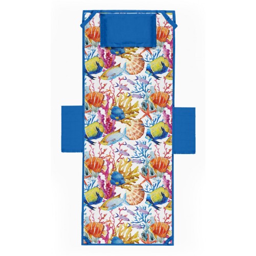 TOALLA DE PLAYA TEDDY CAMA DE PESCADO Microfibra pintada CON BOLSILLOS TAMAÑO cm. 80 x 190