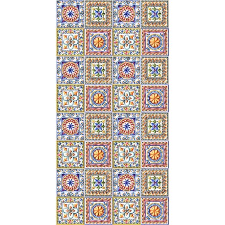 telo mare lettino con tasche disegno maiolica