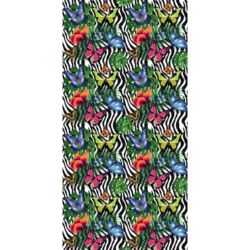 BEACH TOWEL BUTTERFLY TEDDY SUNBED in microfiber WITH POCKETS SIZE cm. 80 X 190