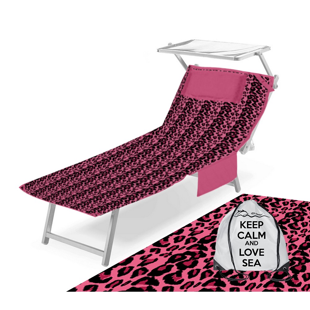 telo mare da lettino leopardato sul rosa telo mare da lettino leopardato sul rosa