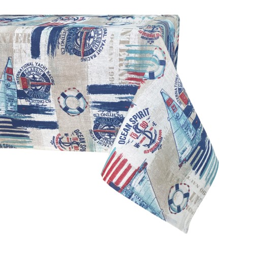 NAPPE RÉSISTANTE AUX TACHES RÉSINE TURIN SEA VELA Bleu