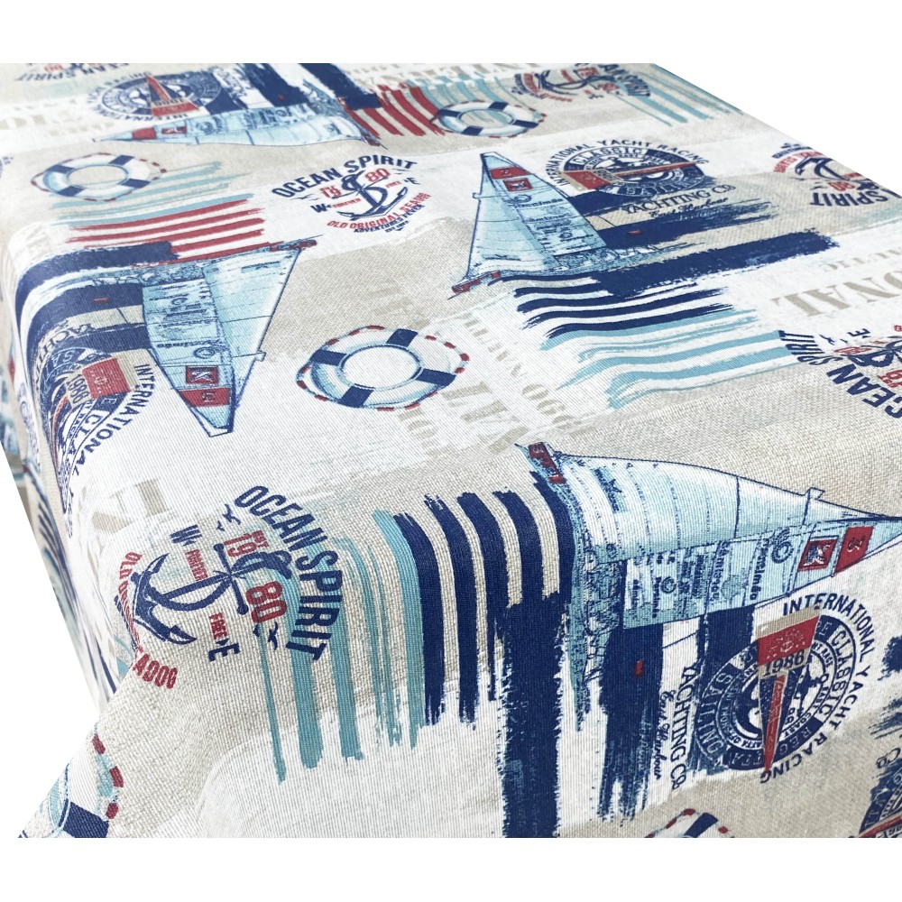 NAPPE RÉSISTANTE AUX TACHES RÉSINE TURIN SEA VELA Bleu