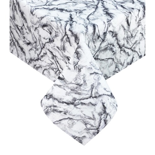 stain-resistant TORINO resin-coated TABLECLOTH White marbled marble effect