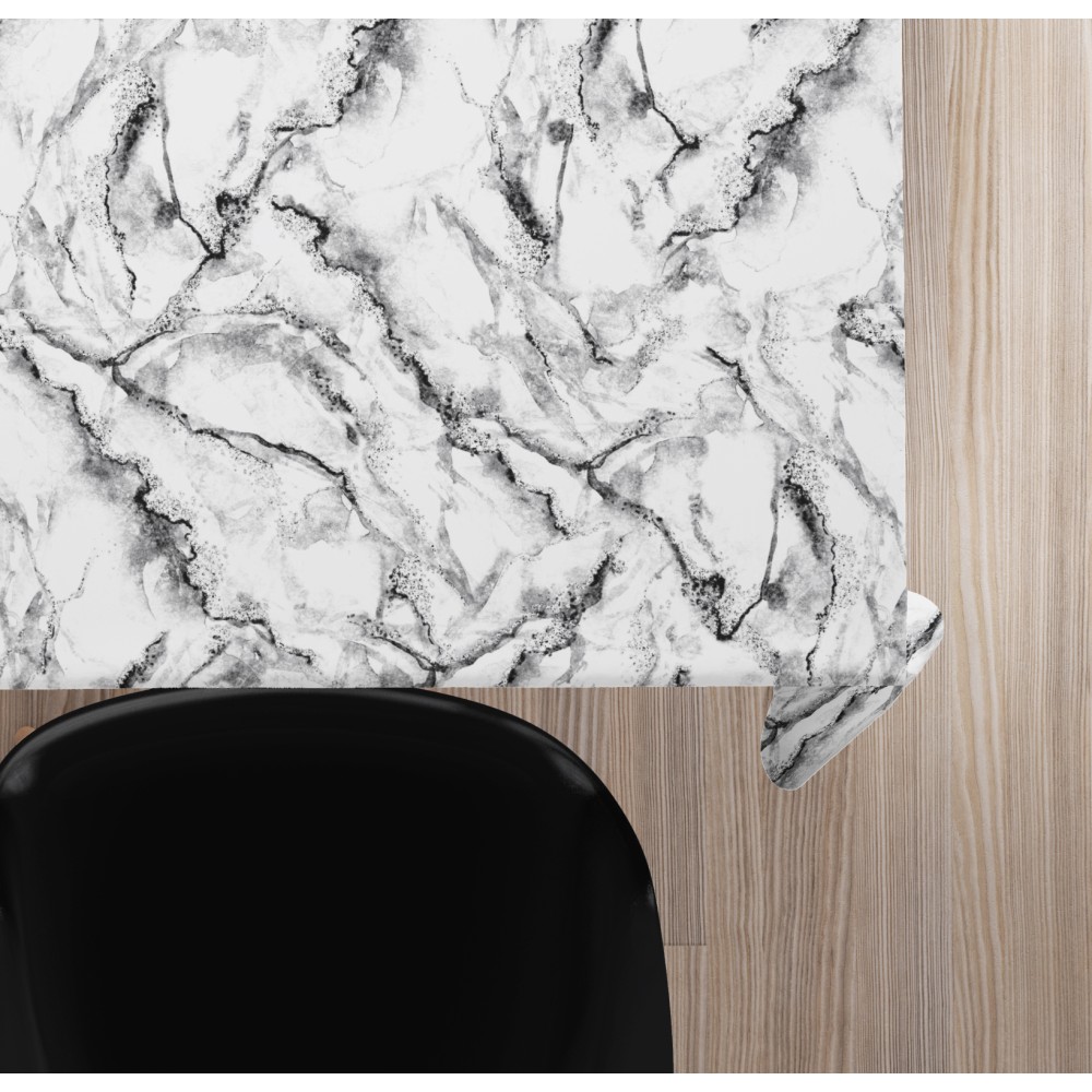 mantel TORINO recubierto de resina antimanchas Mármol blanco jaspeado efecto
