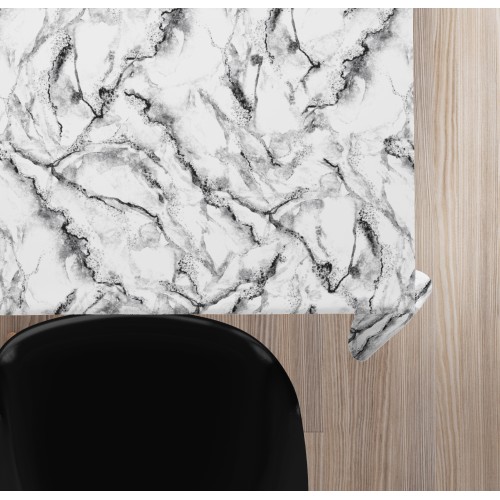 stain-resistant TORINO resin-coated TABLECLOTH White marbled marble effect