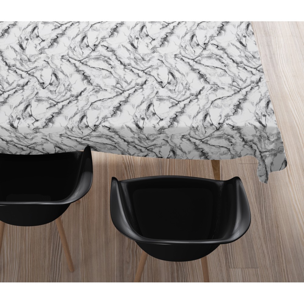 stain-resistant TORINO resin-coated TABLECLOTH White marbled marble effect