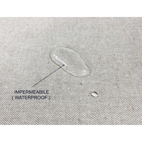 STAIN-RESISTANT TABLECLOTH RESIN-COATED TORINO Solid color ECRÙ