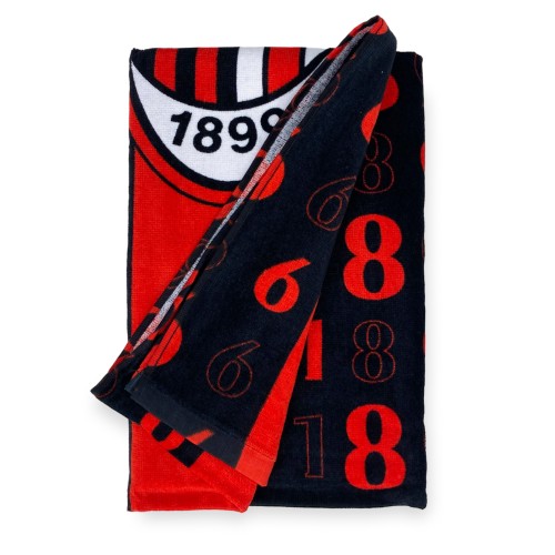 MILAN SPORT BEACH TOWEL size cm. 70X140 ORIGINAL A.C. MILAN WITH BACKPACK tex family CARRY