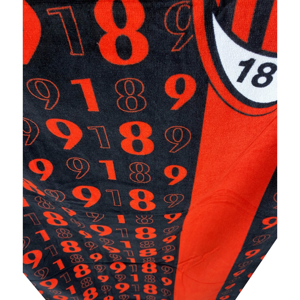 SERVIETTE DE PLAGE SPORT MILAN MESURES CM.70X140 ORIGINAL A. C. MILAN AVEC un SAC à dos TEXFAMILY le prendre