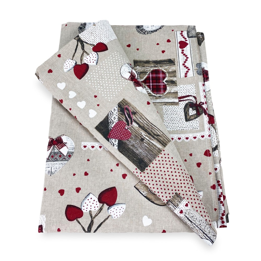 TOVAGLIA antimacchia RESINATA TORINO Tirolese HOLLY Rosso