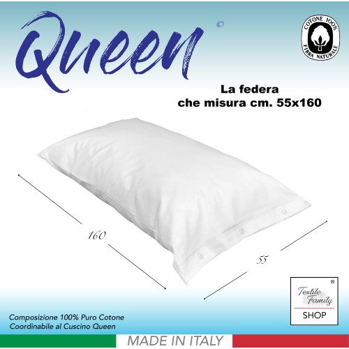 Funda de almohada QUEEN para cojín de cama Maxi Tamaño cm. 55 x 160