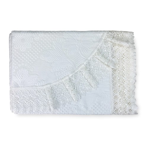TAGESDECKE mit MACRAMÉ CREME Spitze Double IDEA SPOSA
