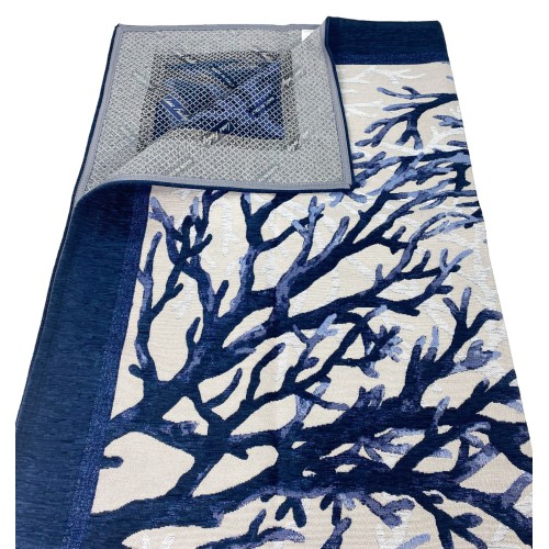 TAPPETO antiscivolo Mare MARINO Coralli Blu Made in Italy