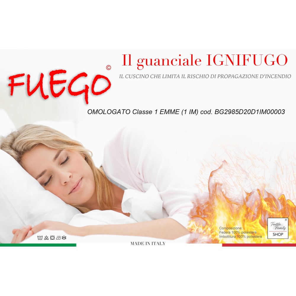 GUANCIALE Schwer entflammbares Kissen Made in Italy