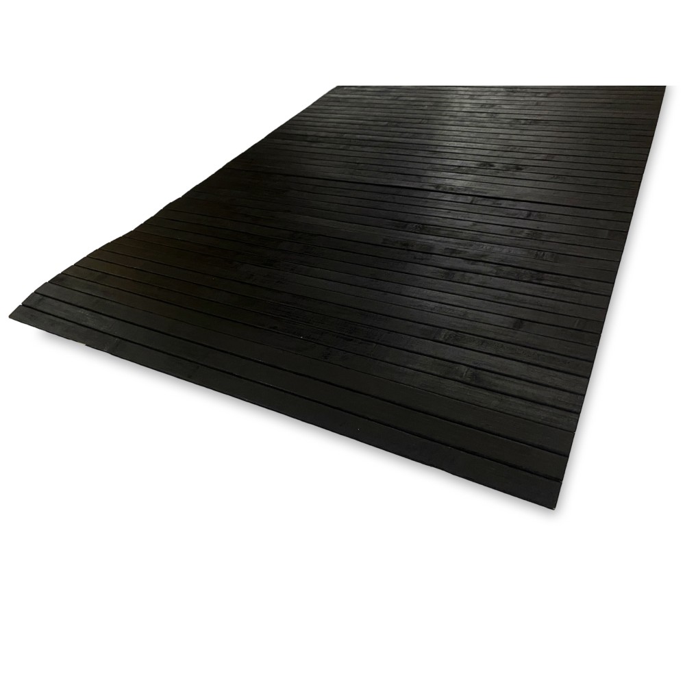 ALFOMBRA DE COCINA EN MADERA bambú WOODY liso NEGRO