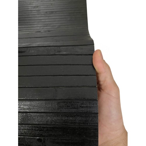 ALFOMBRA DE COCINA EN MADERA bambú WOODY liso NEGRO