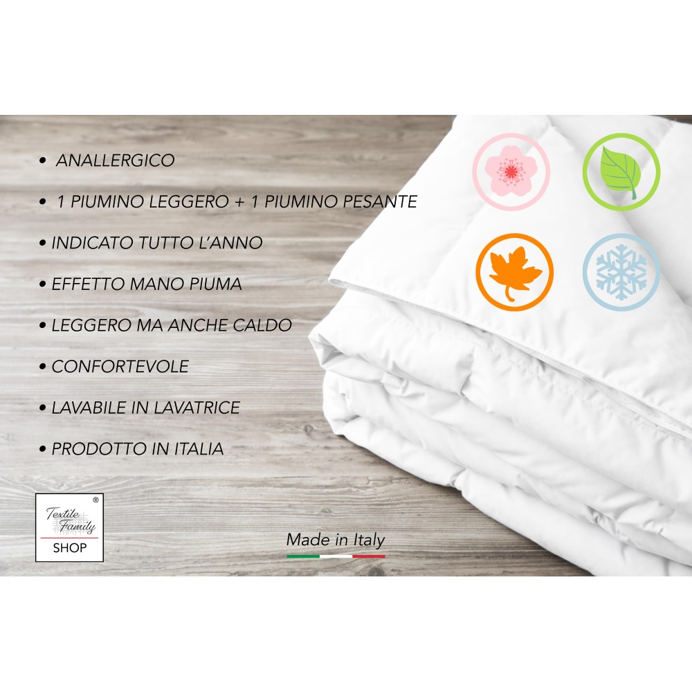 Four 4 Seasons Hypoallergenic Down Jacket in Warm and Soft Microfiber Made in Italy FEEL GOOD