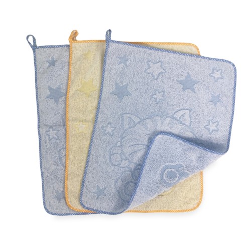 SET 3 NURSERY TOWELS FOR CHILDREN CUDDLES cm. 40x50 in Pure cotton