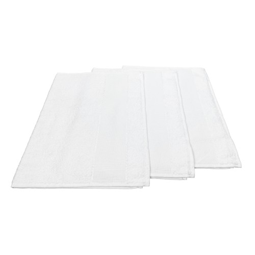 SET OF 3 KINDERGARTEN TOWELS IN SOLID COLOR All White with AIDA canvas for embroidery