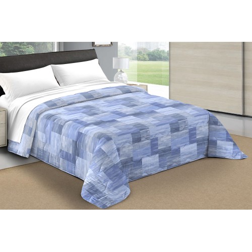 QUILT WITH BLUE CHECKED BOW © Winter Duvet made in Italy