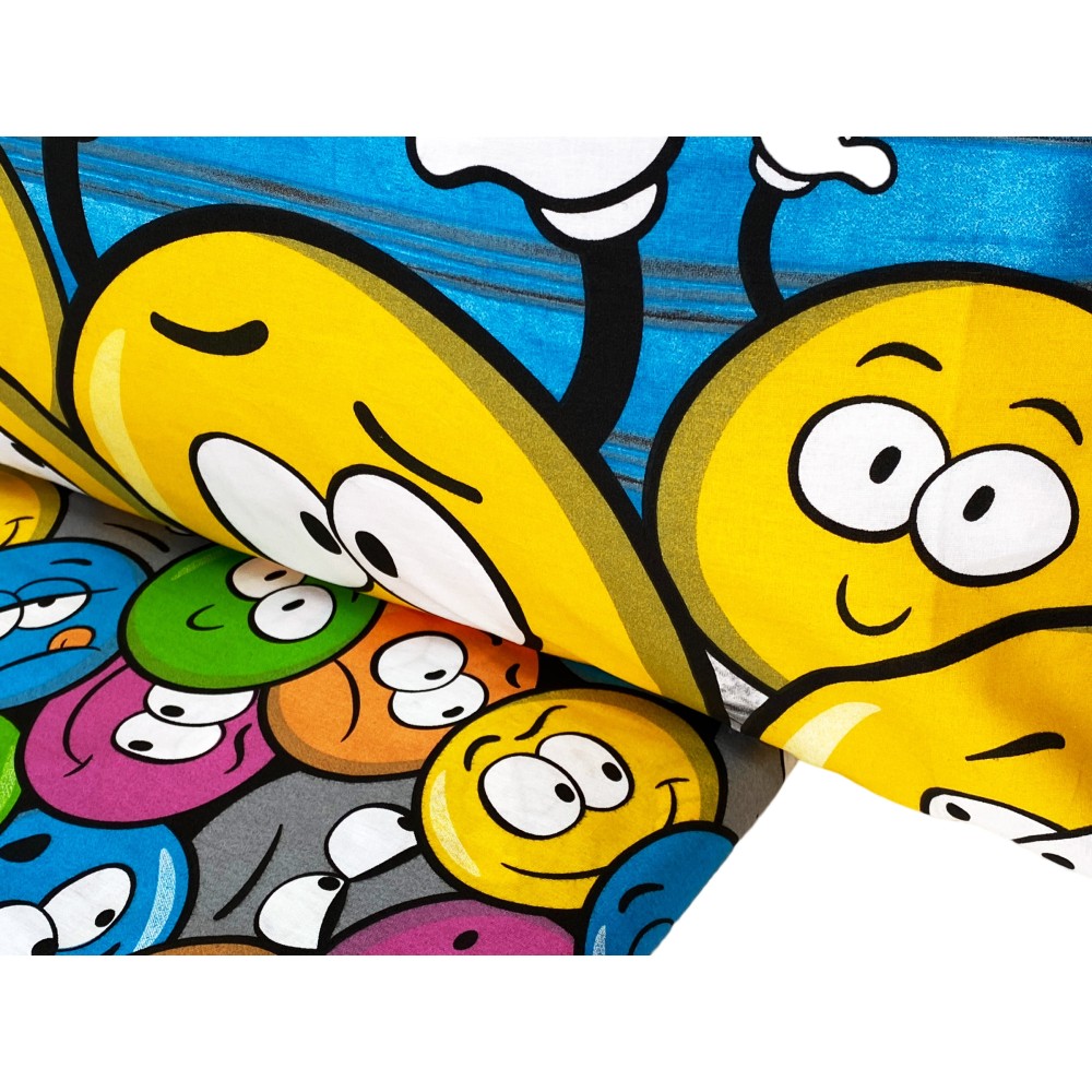 EMOJI SMILEY NEW sheet set in Pure cotton Made in Italy