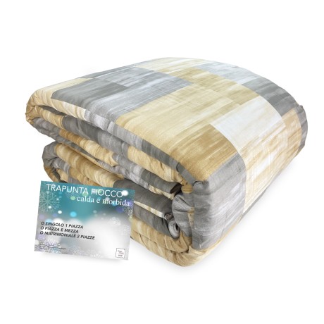 Duvet in modern style checked on beige