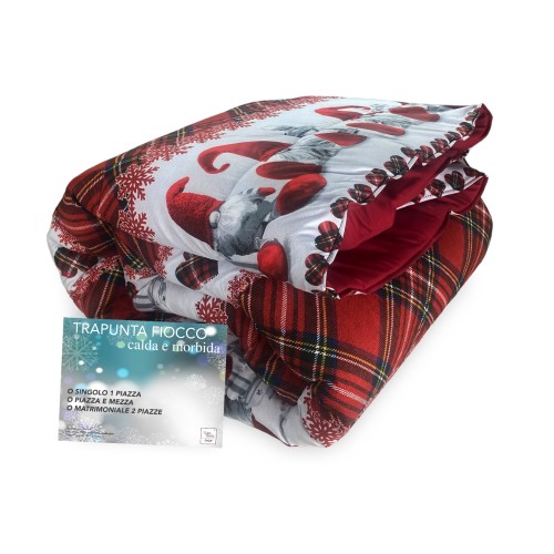 EDREDÓN © LAZO ELFOS Edredón rojo de invierno hecho en Italia