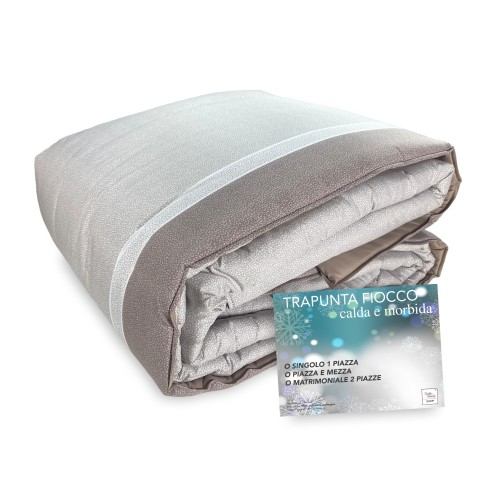 TRAPUNTA FIOCCO © Puntinato BEIGE Piumone invernale made in Italy