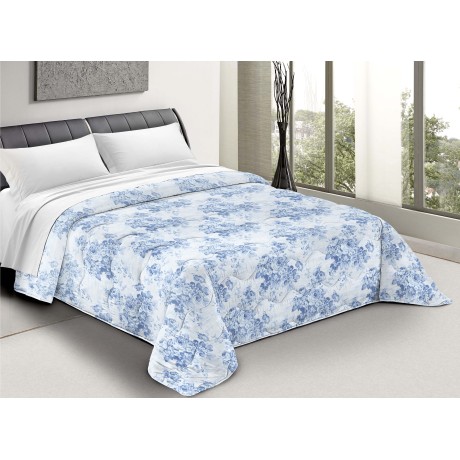 trapunta piumone fiore azzurro