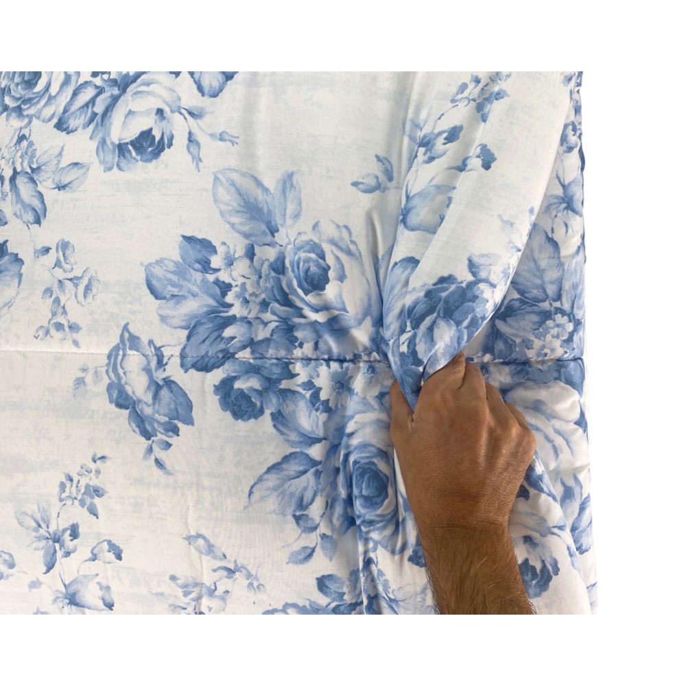 BAROQUE BOW © QUILT Blaue Winterdecke made in Italy