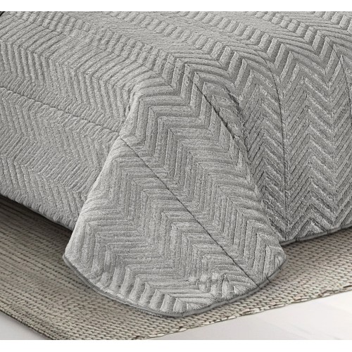 COUETTE en Fausse Fourrure Douce SPIGA Gris 2 Double