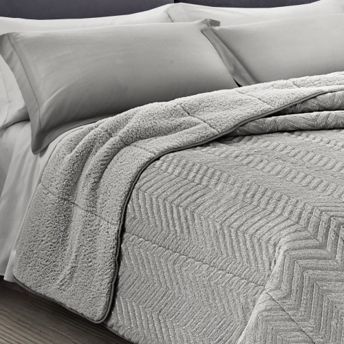 QUILT aus weichem Kunstfell SPIKE Grey 2 Doubles Double