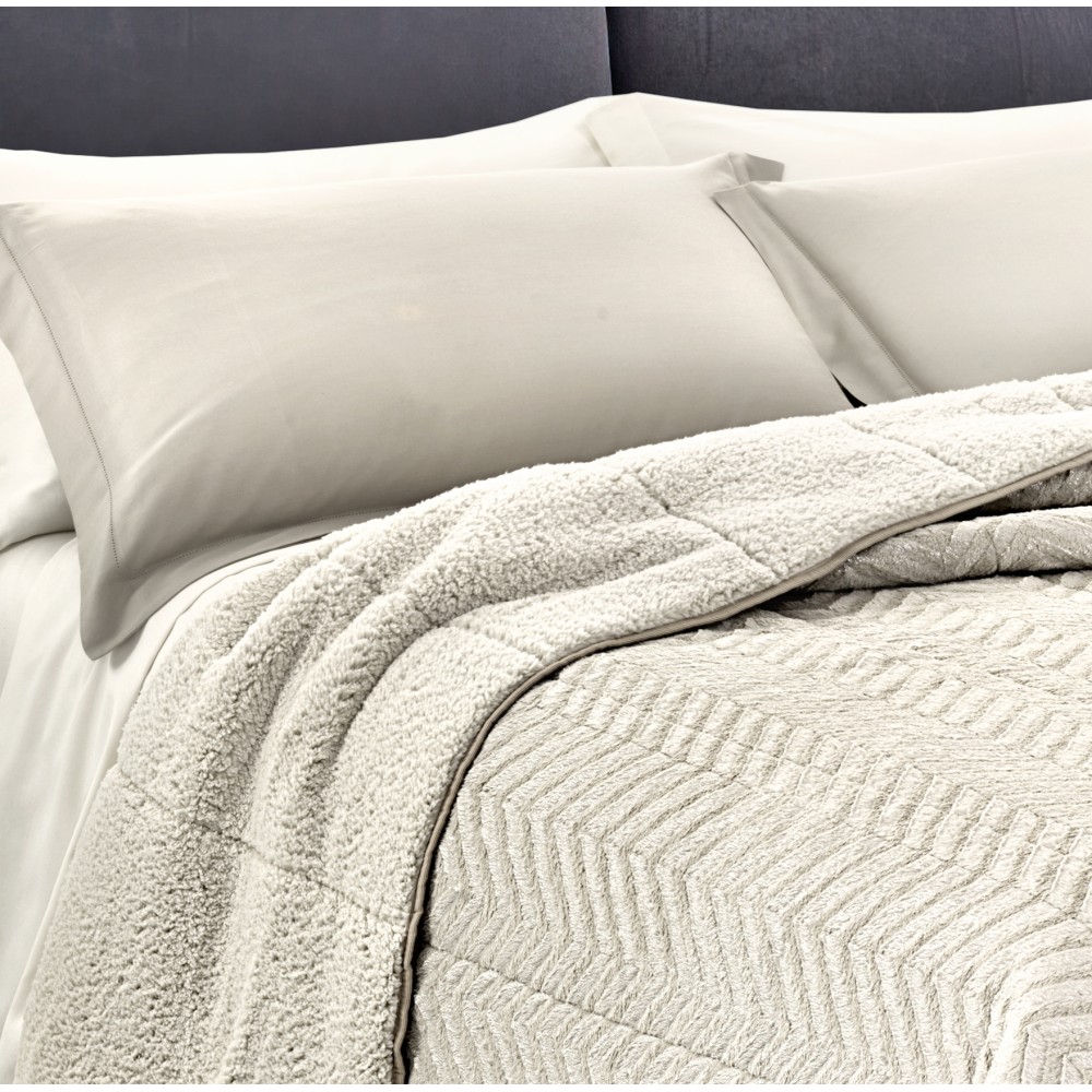 COUETTE en fausse fourrure douce SPIGA Light Cream 2 Double