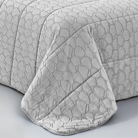 Light grey faux fur duvet