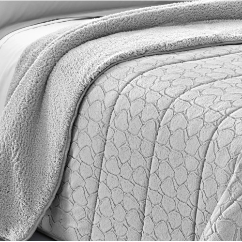 Suave Piel Sintética QUILT PETRA Gris 2 Dobles Doble