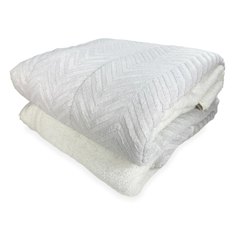 Weiches Kunstfell QUILT Hellcreme 2 Quadrate Doppelt