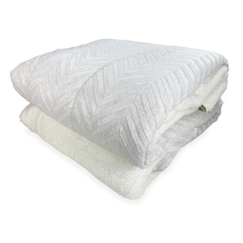 Weiches Kunstfell QUILT Hellcreme 2 Quadrate Doppelt