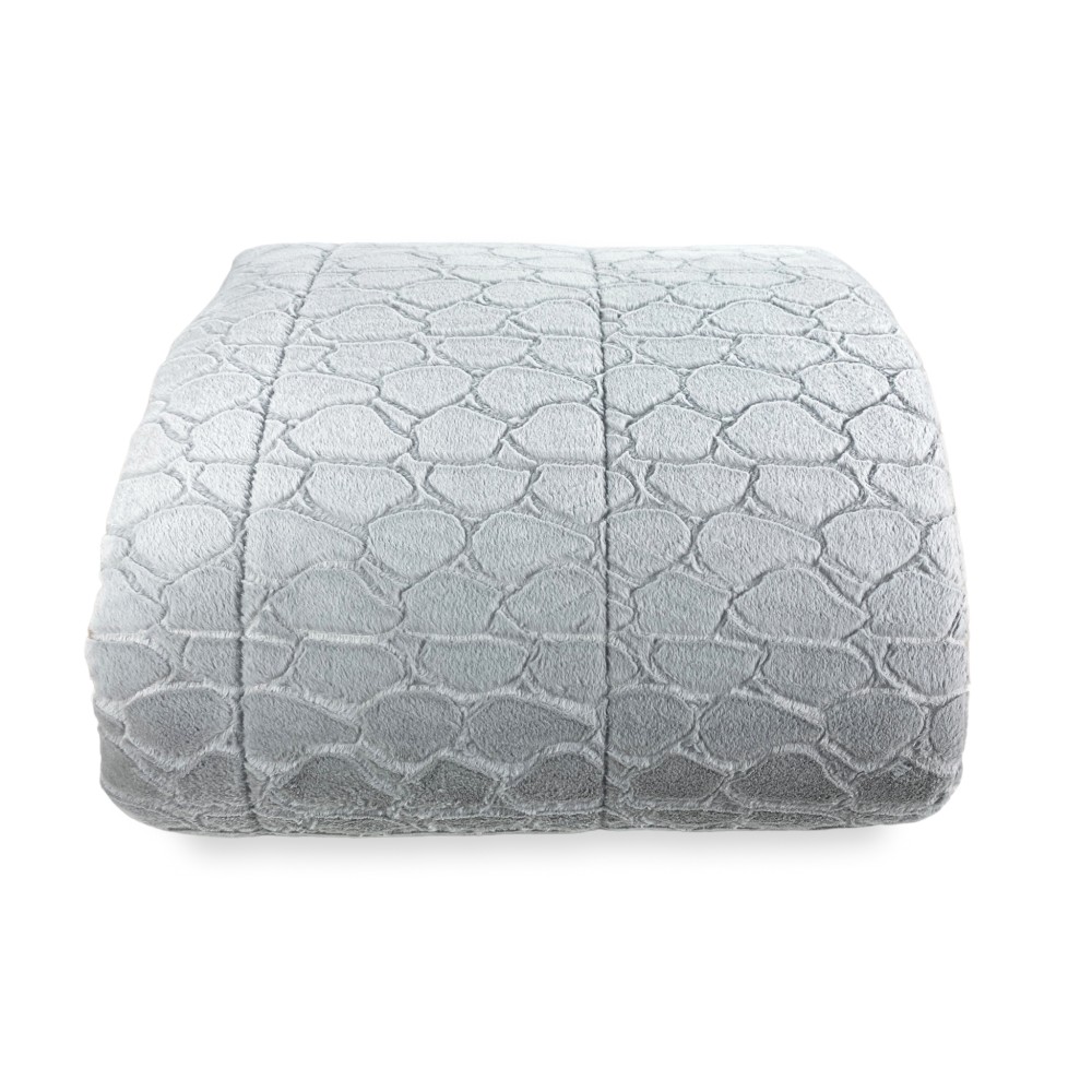 Weiches Kunstfell QUILT PETRA Grau 2 Doppel Doppel