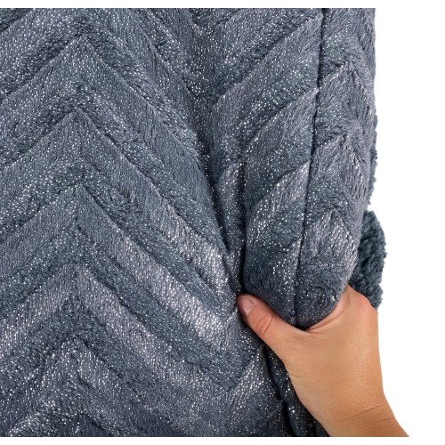 COUETTE en Fausse Fourrure Douce SPIGA Gris Anthracite 2 Lits Doubles